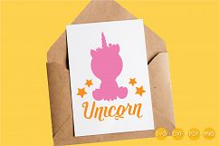 Unicorn-Baby cutting files svg, dxf, pdf, eps included - cut files for cricut and silhouette - Cutting Files SG Product Image 3