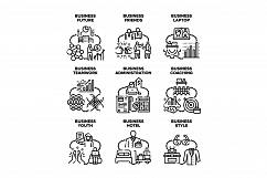 Business Relation Set Icons Vector Black Illustration Product Image 1