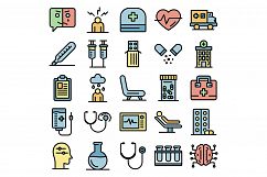 Mental hospital icons set vector flat Product Image 1
