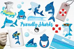 Friendly Sharks graphics and illustrations Product Image 1
