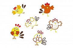 Goofy Chicken Machine Embroidery Designs Bundle Set of 6 Product Image 1