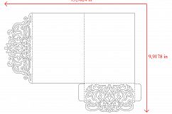 Laser cut wedding invitation Set, 5x7, Cricut Template, Gate Fold, Tri fold pocket Envelope, Bellyband - SVG, DXF, Cricut, Silhouette Cameo Product Image 7