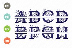  Split Letters A-Z SVG, Split Numbers 0-9 SVG Product Image 2