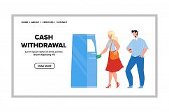 Cash Withdrawal From Atm With Credit Card Vector Product Image 1