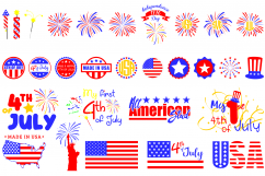 4th of July Bundle SVG USA SVG Holiday SVG America SVG Product Image 1