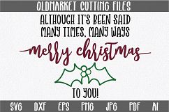 Merry Christmas To You - Christmas SVG Cut File - DXF EPS Product Image 1