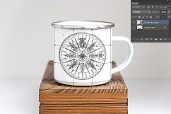 Camping mug mockup enamel tin mock up metal camper cup templ Product Image 3