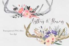 Hand painted Antler Clipart Set Product Image 4