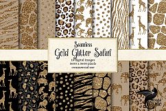 Gold Glitter Safari Digital Paper Product Image 1