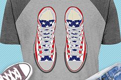 American Flag Sneakers SVG PNG DXF EPS vector graphic files Product Image 3