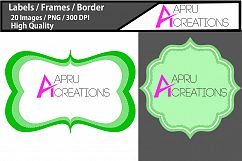 digital frames clip art / Light green label vector cut file SVG / label SVG / frames SVG/ border / printable high quality designs / hand drawn frames Product Image 2
