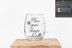 Stemless wine glass mockup no stem glasses mock up Product Image 3