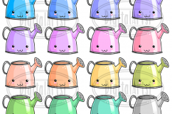 Kawaii Watering Cans Clipart Product Image 2
