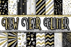 New Year Glitter Digital Paper Product Image 1