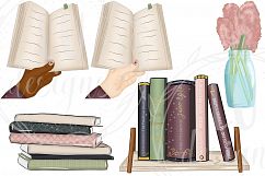 Book Lover Clipart, Back To School Graphics, Books Clipart Product Image 5