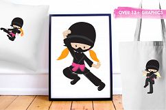 Ninja Girls graphics and illustrations Product Image 5