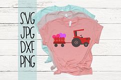 Valentines day Tractor, Tractor with hearts, svg, Tractor Product Image 3