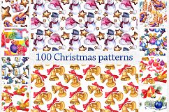 100 patterns of christmas JPG watercolor set Product Image 2