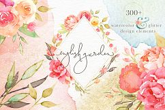 English Garden Watercolor and Glitter Bundle Product Image 1