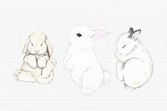 WHY SO CUTE: 10 Easter watercolor bunnies Product Image 4