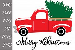 Red Christmas Truck Svg Product Image 1