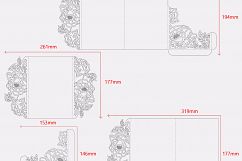 Peonies Laser cut wedding invitation Set, 5x7, Cricut Template, Gate Fold, Tri fold pocket Envelope, Bellyband, SVG, DXF, Cricut, Silhouette Cameo Product Image 7