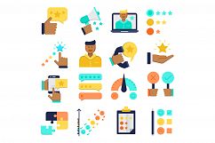 Feedback flat icons set Product Image 1