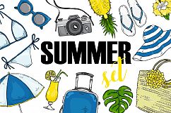 Vector summer set items for vacation. Product Image 1