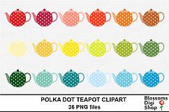 Polka Dot Teapot Clipart Product Image 2