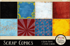 Digital Scrapbook Kit - Scrap Comics Super Hero Clipart Kit Product Image 3
