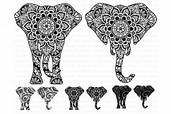 Elephant SVG, Elephant Head Mandala SVG files. Product Image 1