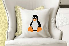 Penguin Tux Linux Machine Embroidery Design 4 Sizes Product Image 2