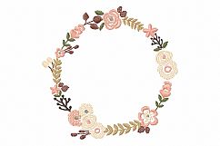 Floral Wreath Font Frame Monogram Design - EMBROIDERY DESIGN FILE - Instant download - Vp3 Hus Dst Exp Jef Pes formats hoop 4x4 5x7 6x10 Product Image 1