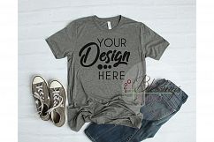 Bella Canvas 3413 Grey Unisex Triblend TShirt Mockup Product Image 1
