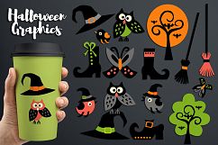 Halloween Critters graphics - owls, witch hats boots, broom Product Image 1