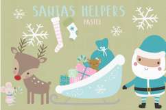 Santas helpers-pastel clipart set Product Image 1