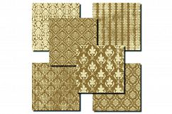 Burlap &amp; Damask Digital Paper - White Damask Burlap Paper Product Image 2