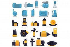 Pump icons set, cartoon style Product Image 1