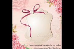 Bow with Pearl Label Frame, Shiny Bow, Satin Bow, Wedding Product Image 5