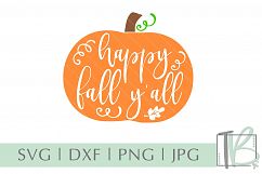 Happy Fall Y&#039;all SVG, Pumpkin SVG Product Image 1