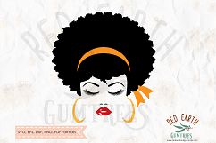 Afro hair woman with lashes and lips in SVG, DXF, PNG, EPS Product Image 1