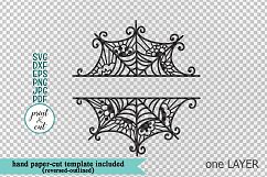 Halloween Spider Web Witch Hat Monogram bundle svg dxf pdf Product Image 4