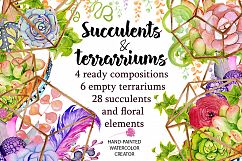 Spring Sale succulents &amp; cactuses watercolor bundle 75% OFF! Product Image 5