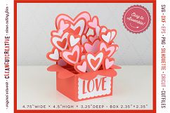 Love Box Card Valentine Card in a Box with cute hearts - SVG DXF EPS PNG - for Cricut &amp; Silhouette - clean cutting files Product Image 2