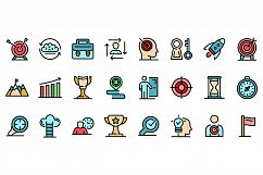 Mission icons set vector flat Product Image 1