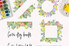 Boho Watercolor abstract Cactus Tropical clipart Product Image 4