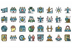 Recruiter icons set vector flat Product Image 1