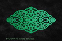 Cuff Bracelet Leather Jewelry Templates lace flora, svg dxf Product Image 1