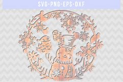 Winter SVG Cut File, Snowflake Papercut, Snowman Laser Cut Product Image 4
