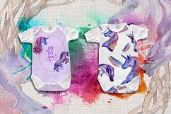 Colorful unicorn horse PNG watercolor set Product Image 2
